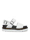 Voss Leather Women's Flat Sandals Flatforms in White Color