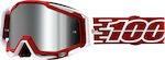 100% Motocross Goggles Racecraft Plus Gustavia Injected Silver Flash Mirrorred/White