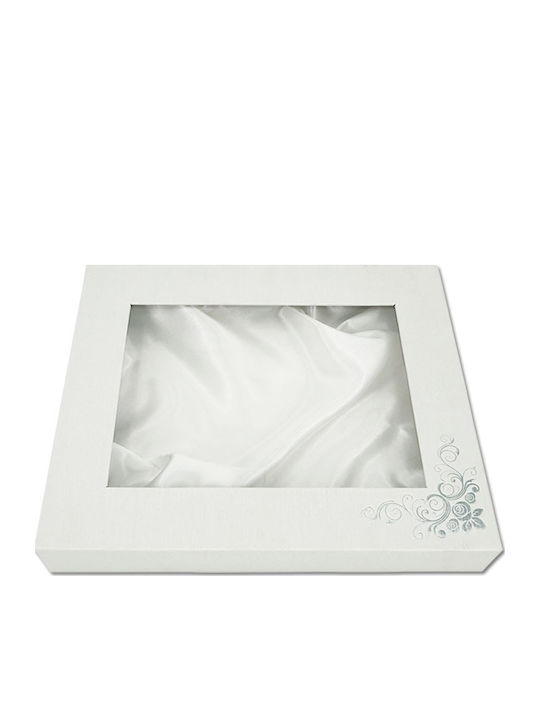 Marhome Tabletop Rectangle Wedding Crown Case Paper Silver 25x30cm 15-00-30254