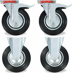 vidaXL Ρόδες Rotating Wheels with Brake 8pcs 200mm