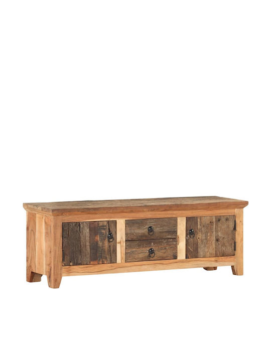 Solid Wood TV Furniture with Drawers Natural L120xW30xH40cm