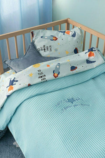 Palamaiki Blanket Cot Dreams Waffle Light Blue 110x150cm
