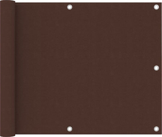 vidaXL Rectangular Shade Divider Brown in Roll With Hoop & with PU Coating 0.75x3m made of Oxford fabric