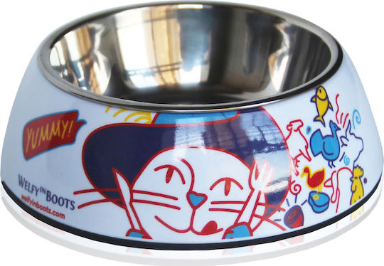 Pet Interest Deluxe Dual Metallic Food and Water Bowl for Dog and Cat 200ml