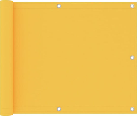vidaXL Rectangular Shade Divider Yellow in Roll With Hoop & with PU Coating 0.75x3m made of Oxford fabric