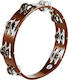 Meinl Traditional Steel Jingles Brown Wooden Handheld Tambourine Jingles in Double Row