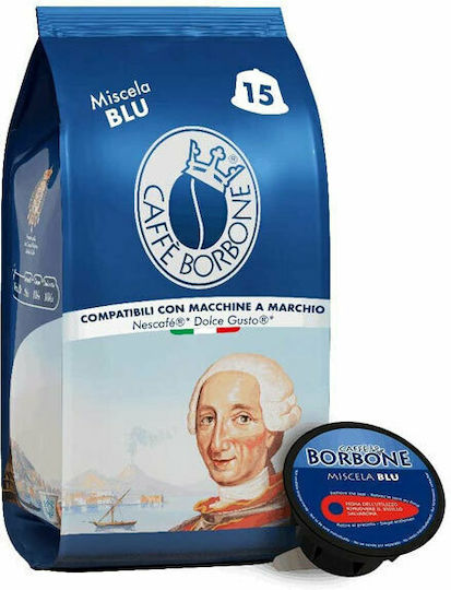 Caffe Borbone Capsules Espresso Blu Compatible with Machine Dolce Gusto 15caps,tobolek