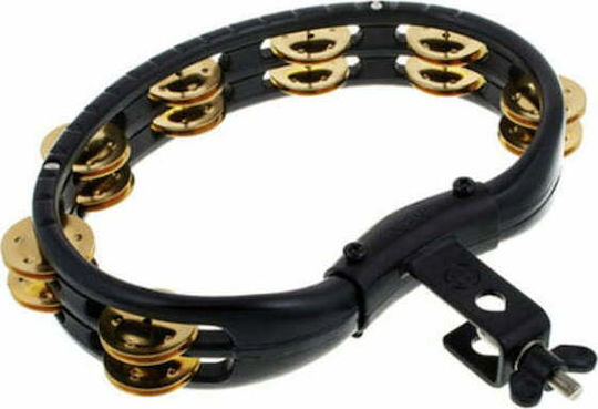 Meinl Traditional ABS Brass Jingles Black Plastic Hi-Hat Tambourine with Double Row Jingles
