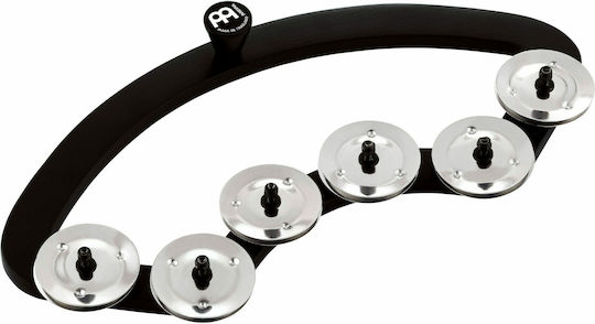 Meinl Backbeat Schwarz Hölzernes Hi-Hat Tamburin mit einer Reihe von Zils