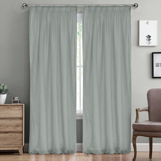Lino Home Перде с Плик с Писалка Line 704 Тъмно Петролено 300x295см