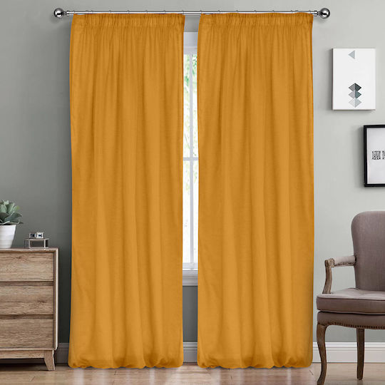 Lino Home Κουρτίνα με Τρέσα Line 501 Honey 300x295εκ.