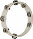 Granite Beige Wooden Hand Tambourine with Double Row Jingles