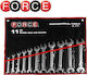 Force Set 11 German Wrenches with Socket Size 7-27mm