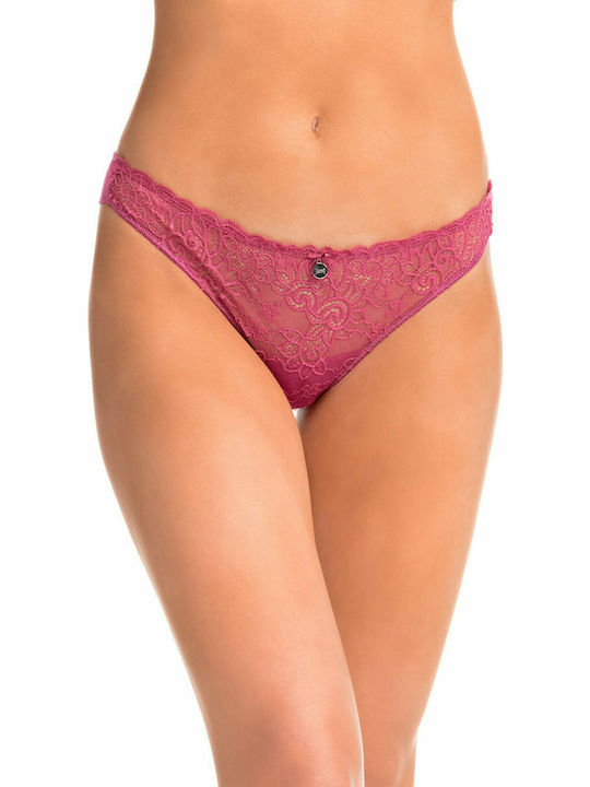 Γυναικείο Brazil με Δαντέλα Φούξια