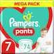 Pampers Pants Πάνες Βρακάκι No. 7 για 17+kg 74τμχ