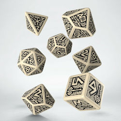 Q Workshop Dwarven Dice Set Dice Beige & Black