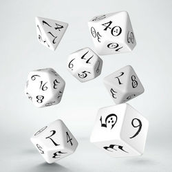 Q Workshop Classic RPG Dice Set Dice White & Black
