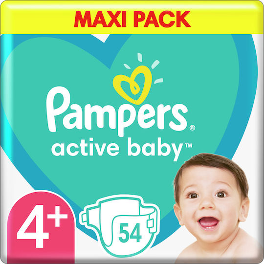 Pampers Памперси с лента Active Baby № 4+ за 10-15 kgкг 54бр
