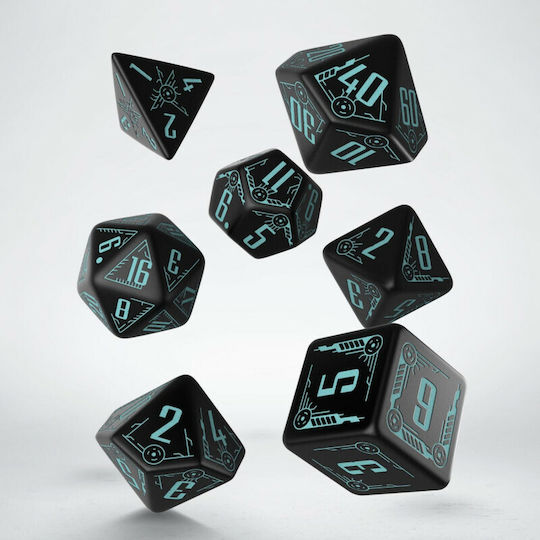 Q Workshop Galactic Dice Set Würfel Schwarz & Blau SGAL67