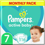 Pampers Πάνες με Αυτοκόλλητο Active Baby No. 7 για 15+kg 116τμχ