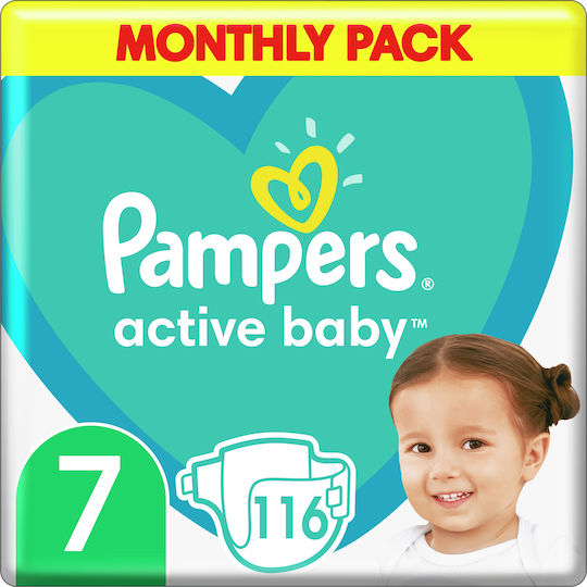Pampers Tape Diapers Active Baby No. 7 for 15+kg 116pcs