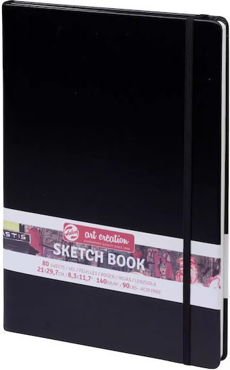 Royal Talens Sketch Pad Sketchbook Art Creation Sketch Book Black 21x30cm 80 Sheets