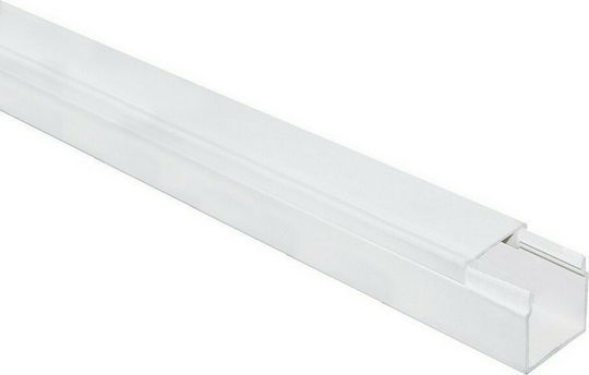 Aca Kabelkanal mit gelochtem Ständer aus Kunststoff 40x25mm mit Abdeckung Weiß 2m