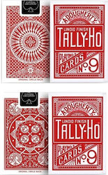 Tally-Ho Half Fan/Circle Blaue Standard Kartenspiele Poker Rote