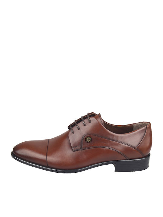 GK Uomo Men's Leather Dress Shoes Cognac