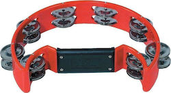 Gewa Jingle Wreath Half Moon Red Plastic Hand Tambourine with Double Row Jingles Gewa Jingle Wreath Half Moon Red Plastic Hand Tambourine with Double Row Jingles