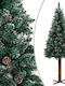 Snowy Christmas Slim Green Tree with Metallic Base H150cm