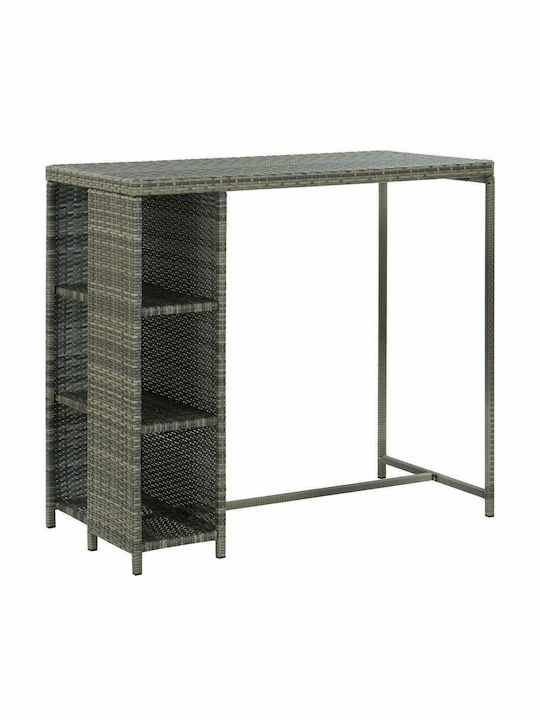 Τραπέζι Μπαρ Εξωτερικού Χώρου Rattan Γκρι 120x6...
