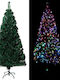 Χριστουγεννιάτικο Δέντρο Πράσινο 120εκ με Μεταλλική Βάση και Φωτισμό Οπτικών Ινών