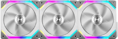 Lian Li UNI Fan SL120 Case Fan με RGB Φωτισμό και Σύνδεση 3-Pin 3τμχ Λευκό