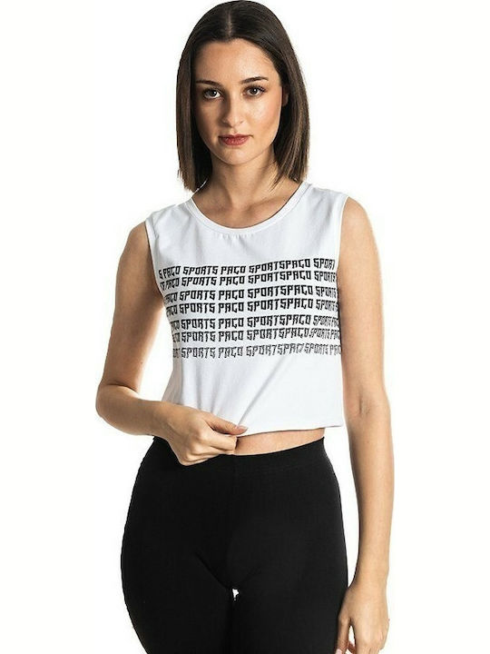 Αμάνικο Crop Top Λευκό