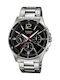 Casio Men's Watch 43mm Chronograph Battery with Silver Metal Bracelet