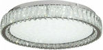 Inlight 42013-Γ Πλαφονιέρα Οροφής Ασημί με Κρύσταλλα LED 40x15cm