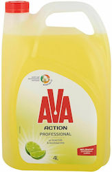 AVA Professional Washing-Up Liquid with Fragrance Ξύδι & Lime 1x4lt