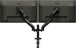 AOC AD110D0 Stand Desk Mounted for 2 Monitors up to 27" with Arm