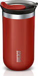 Wacaco Octaroma Lungo Travel Mug Flasche Thermosflasche Rostfreier Stahl BPA-frei Rot 300ml mit Mundstück