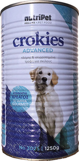 Nutripet Crokies Advanced 3025 Wet Food Dogs in Cans with Meat 1250gr