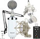 Next Condenser (Large Diaphragm) XLR Microphone Κιτ με Ακουστικά Shock Mounted/Clip On Mounting Voice in White Color