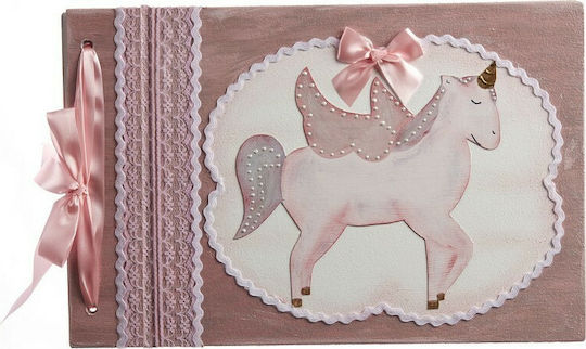 Nuova Vita Unicorn Guest Book Unicorn Pink Wooden