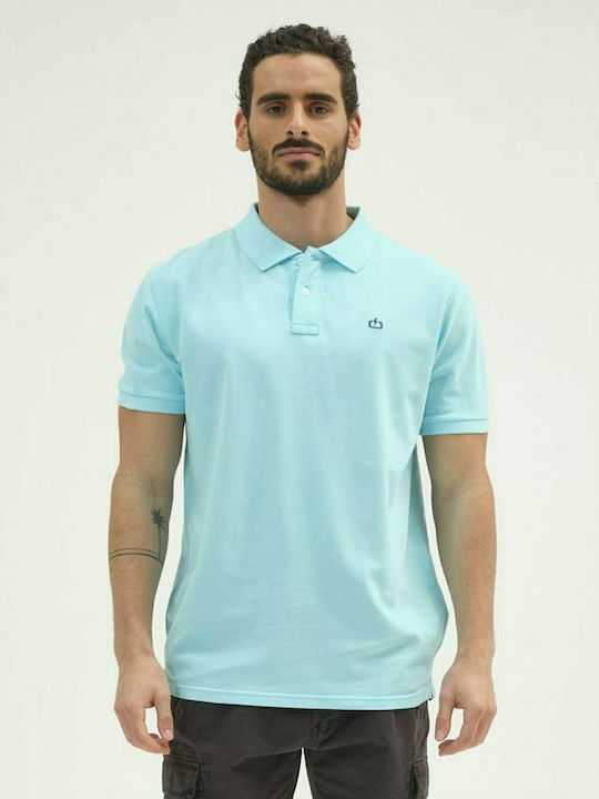 Emerson Men's Short Sleeve Blouse Polo Aqua