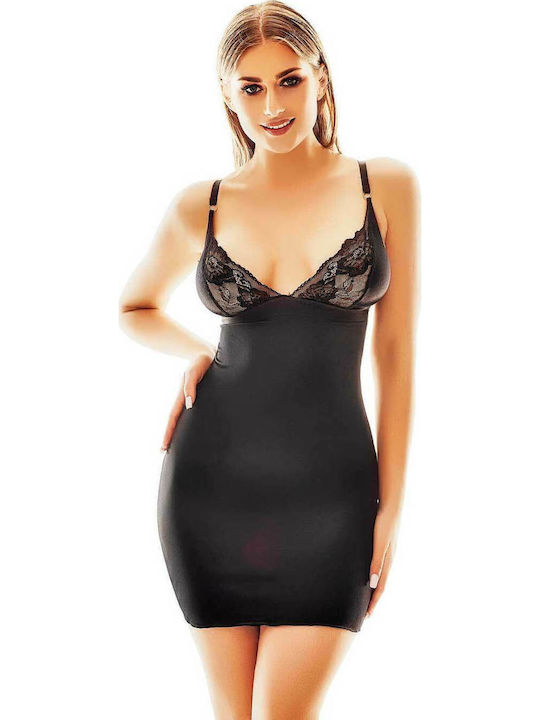 Anais Apparel Sommer Damen Nachthemd Schwarz Jolene