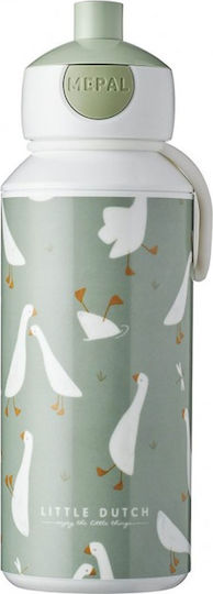 Little Dutch Little Goose Kids Water Bottle Plastic with Straw Non Spill Gray 400ml