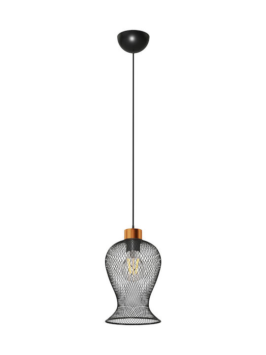 Alphab2b Pendant Light Single-Light Grid for Socket E27 Black