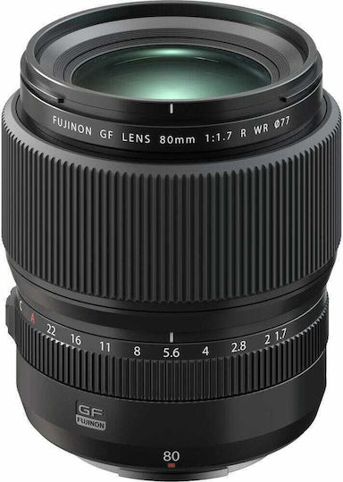 Fujifilm Medium Format Φωτογραφικός Φακός Fujinon GF 80mm f/1.7 R WR Σταθερός για Fujifilm G Mount Μαύρος