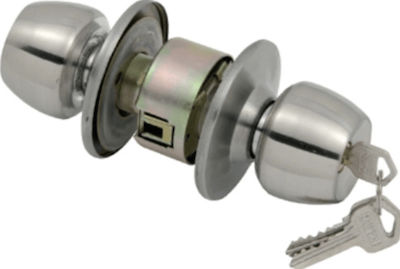 Import Hellas Knob Lock Silver with Key Hotel Use