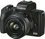 Canon Mirrorless Φωτογραφική Μηχανή EOS M50 Mark II Crop Frame Kit (EF-M 15-45mm F3.5-6.3 IS STM) Black